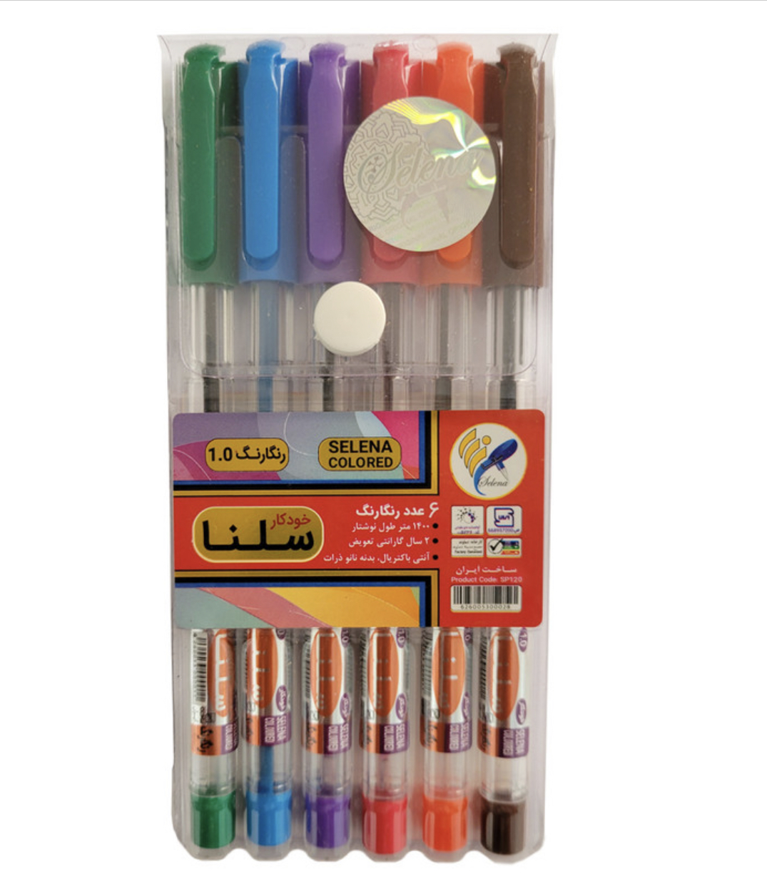 خودكار كيفى٦ رنگ سلنا(پك ١٢ بسته اى)
